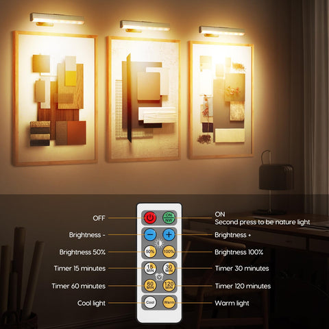 HIPTOKING easy installation wall-mount light setup for posters and frames