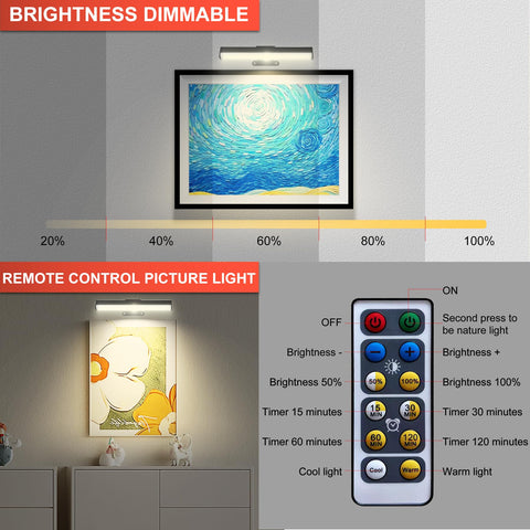 HIPTOKING picture light offering warm, natural, and cool color temperatures.