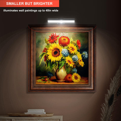 HIPTOKING wall art light showing warm, natural, and cool modes for artwork