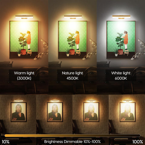 HIPTOKING wall poster light 2-pack with remote control for gallery lighting
