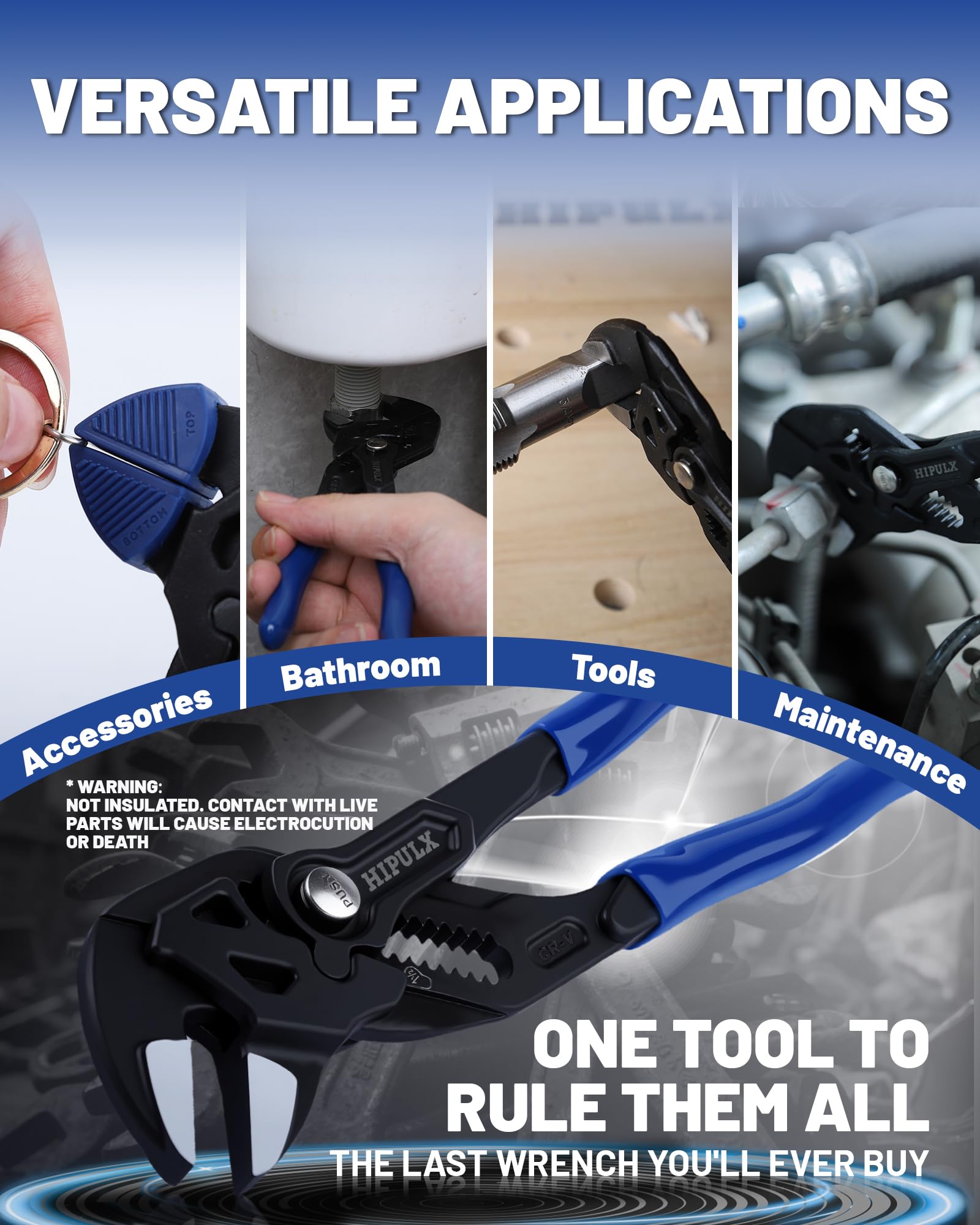 HIPULX wrench in a plumbing setup protecting polished components from scratches.