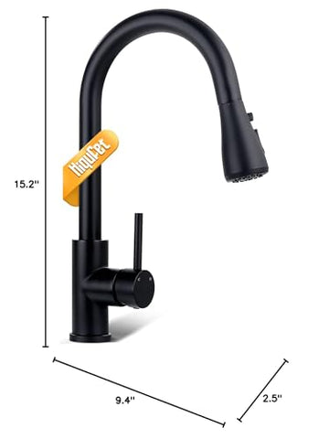 Hiqufet black faucet design simplifies daily kitchen tasks with smooth operation.