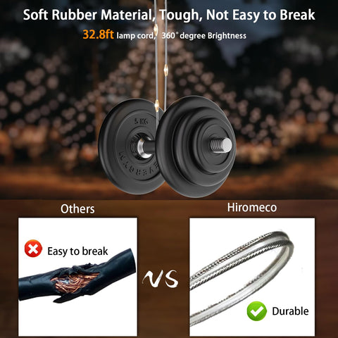 Hiromeco Camping Lights String fits easily in a backpack