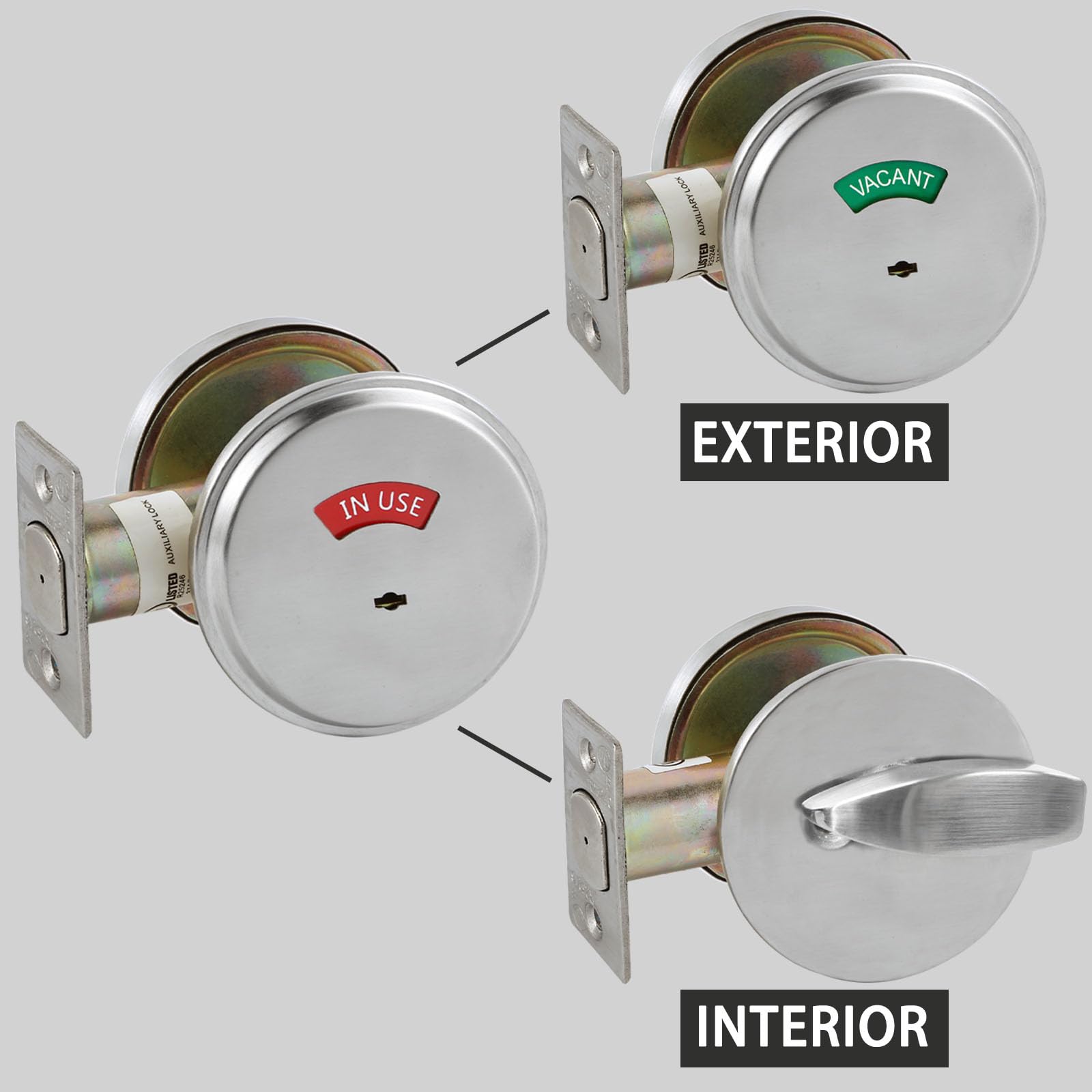 HISAFE 70mm backset latch fits doors 1-3/8 to 2 inches thick.
