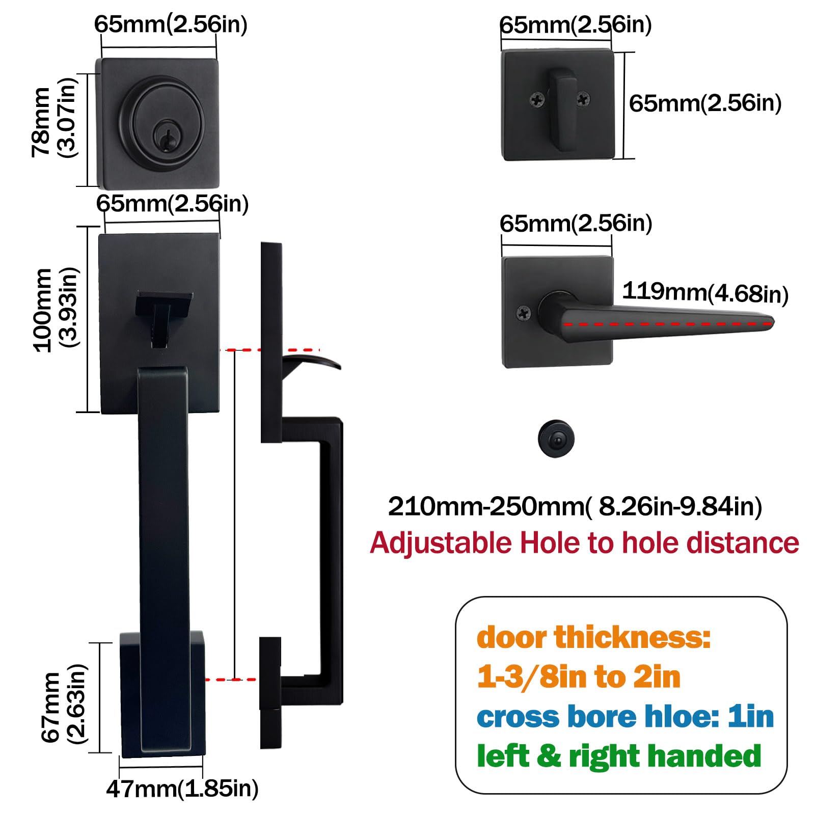 HISAFE dummy handle close-up decorative non-locking piece for balanced doors