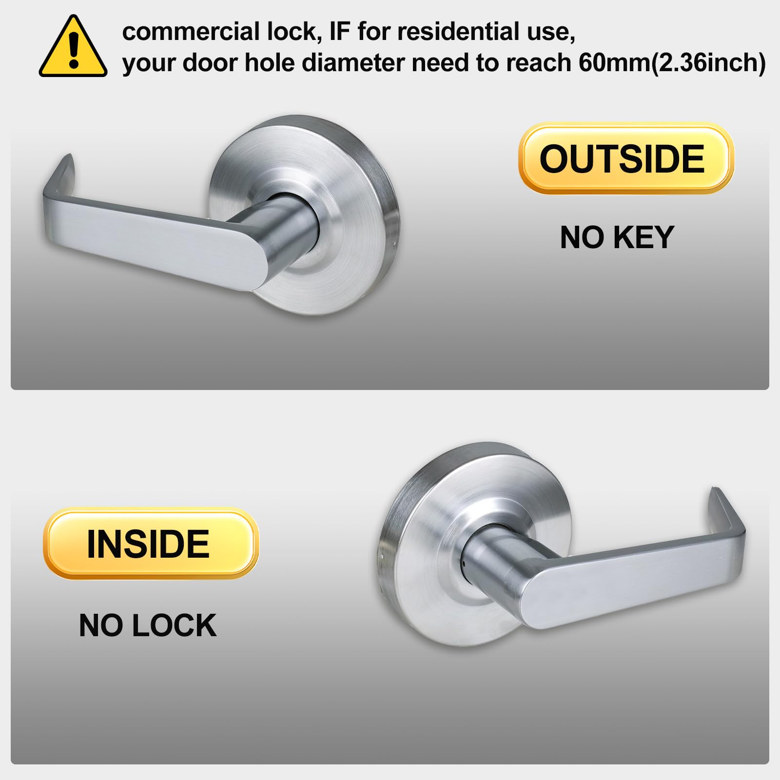 HISAFE non-handed commercial lever fits left and right doors for flexible installation