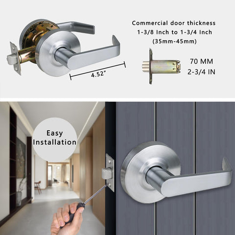 Hisafe non-handed door lever fits left or right swinging doors