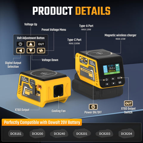 Hisecren adjustable output panel shows 2-30V range.