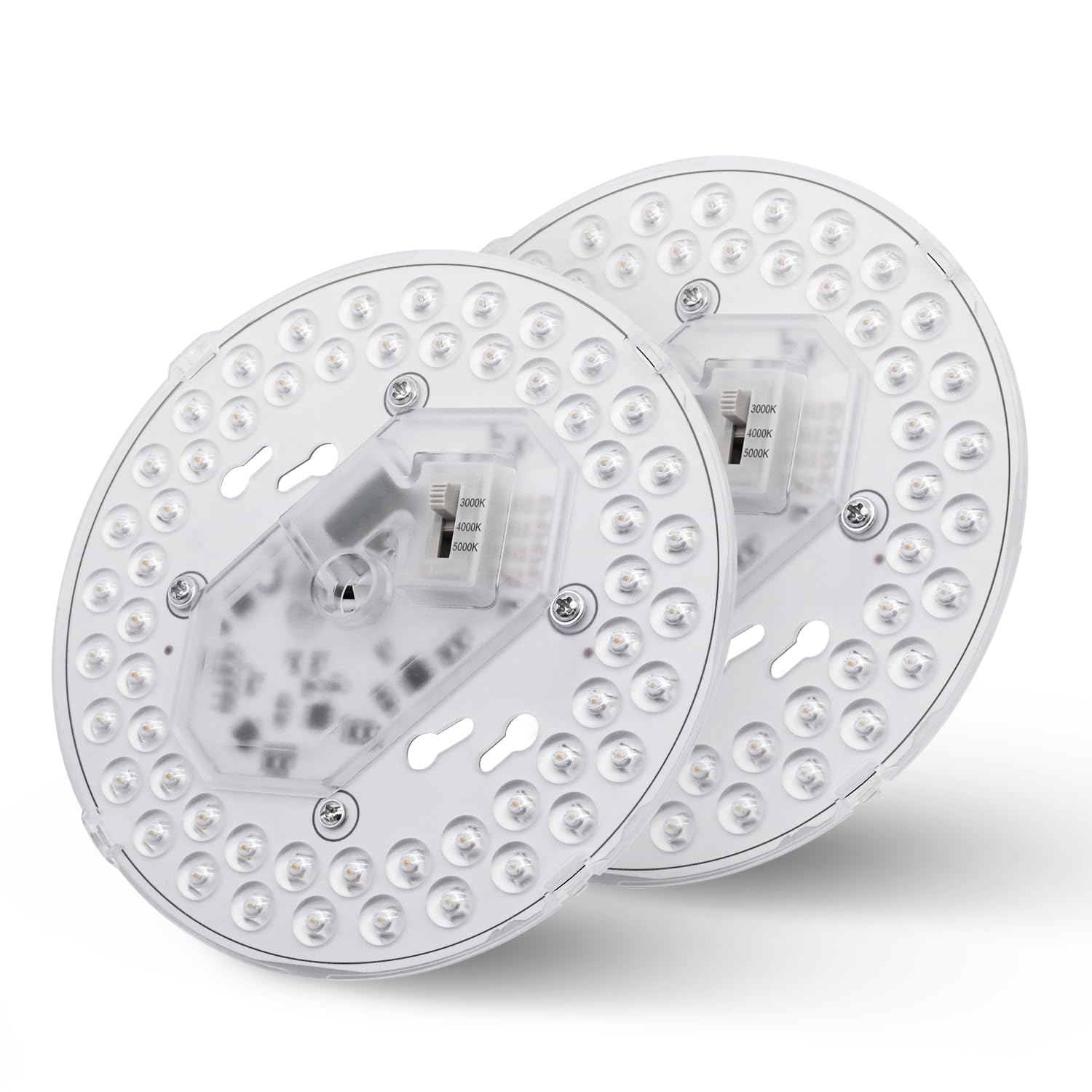 Hisoo 2-pack LED retrofit kit in ceiling view for easy 6-inch installation.