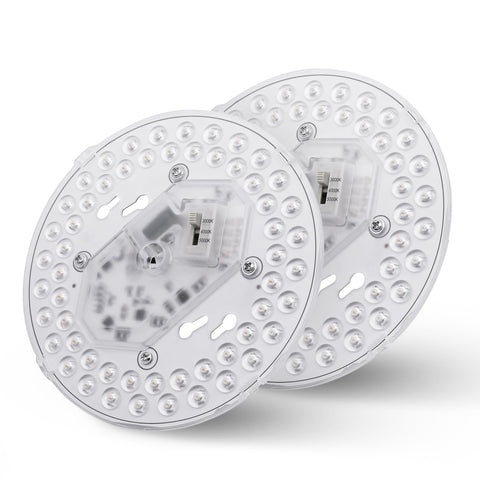 Hisoo 2-pack LED retrofit kit in ceiling view for easy 6-inch installation.