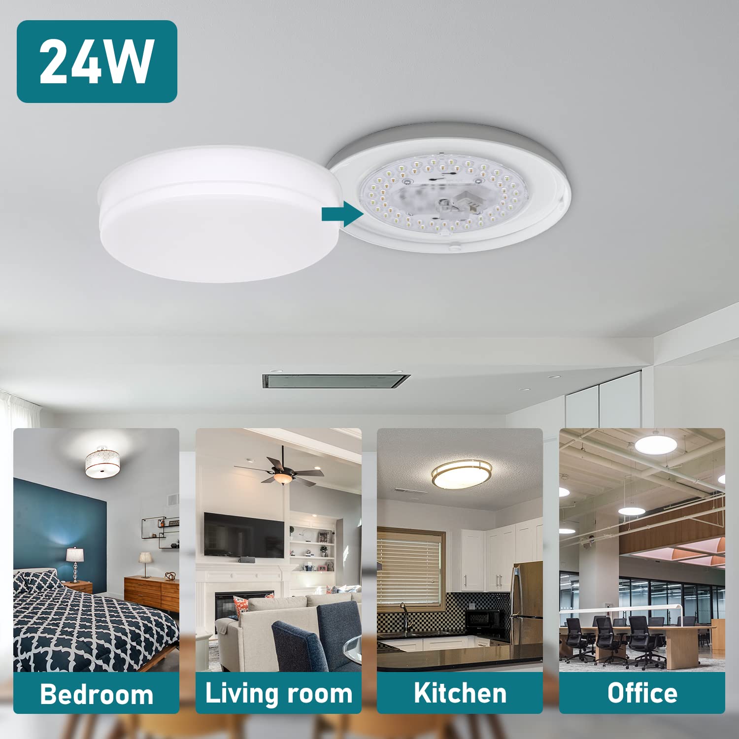 Hisoo 6-inch LED engine fits standard ceiling fixtures.