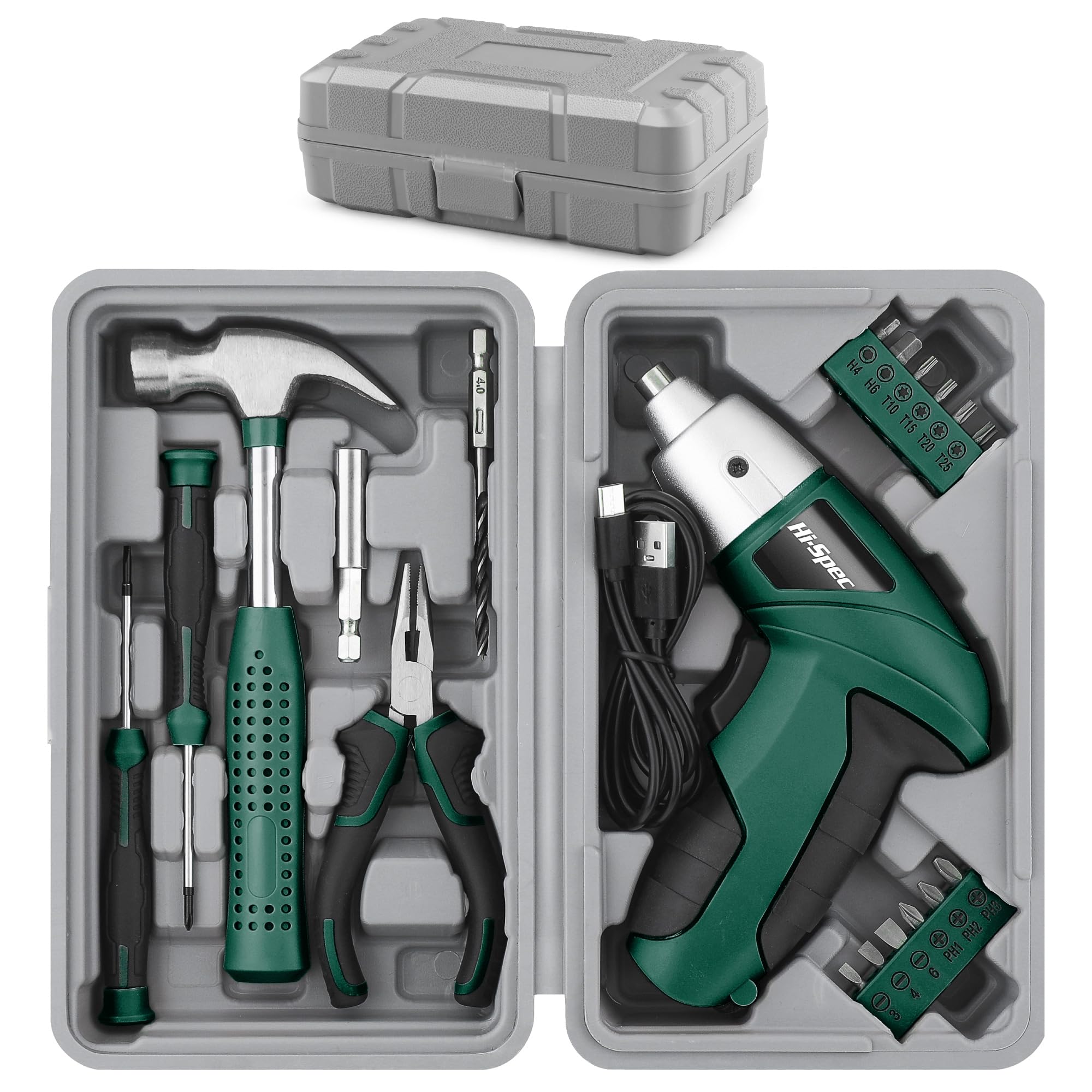 Hi-Spec 3.6V cordless screwdriver in hand for quick assembly tasks