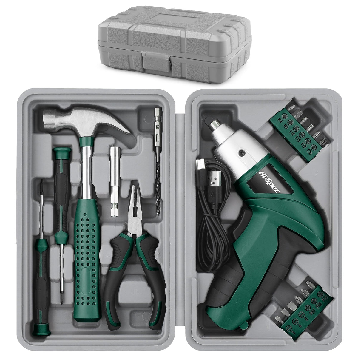 Hi-Spec 3.6V cordless screwdriver in hand for quick assembly tasks