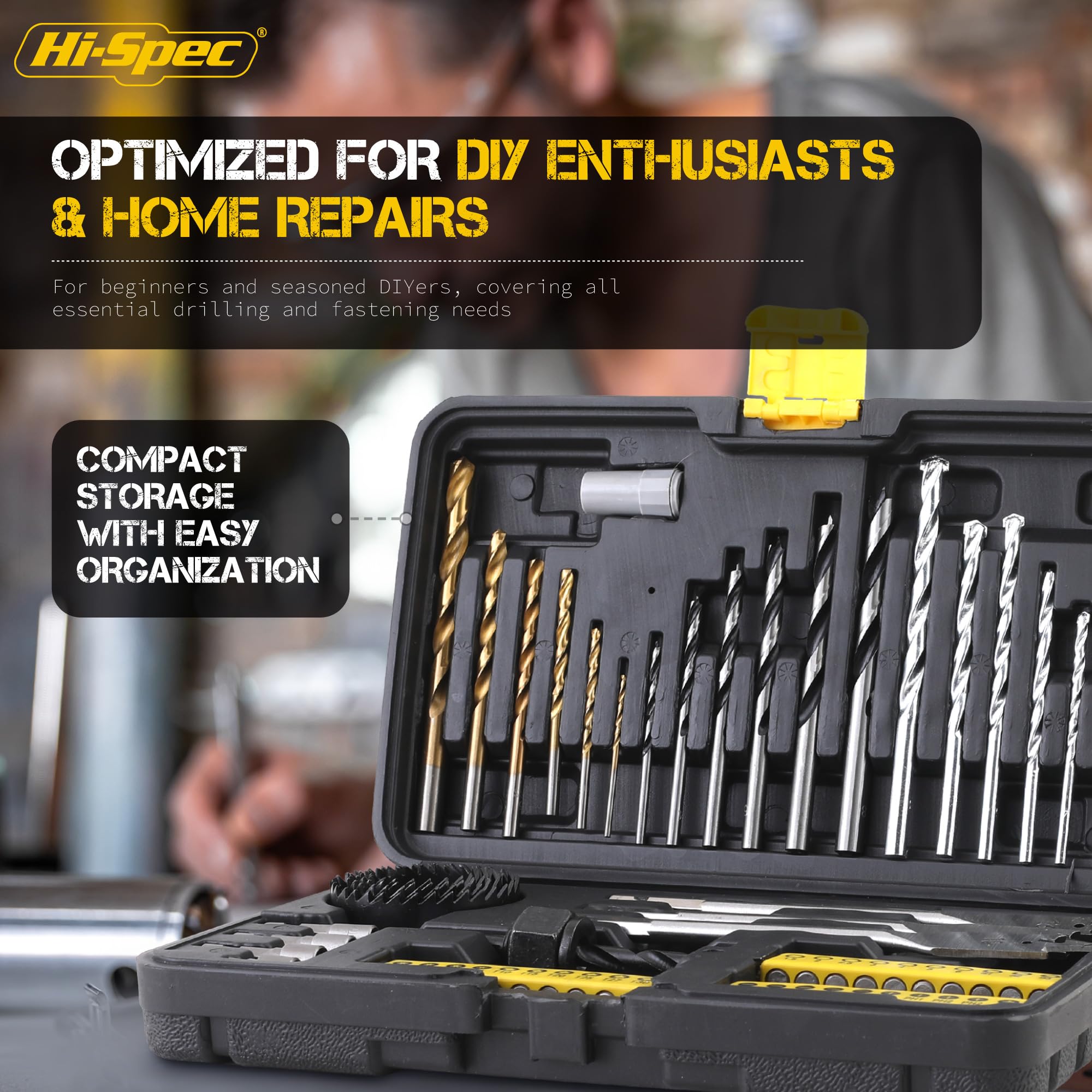 Hi-Spec magnetic bit holder and countersink in the accessory set