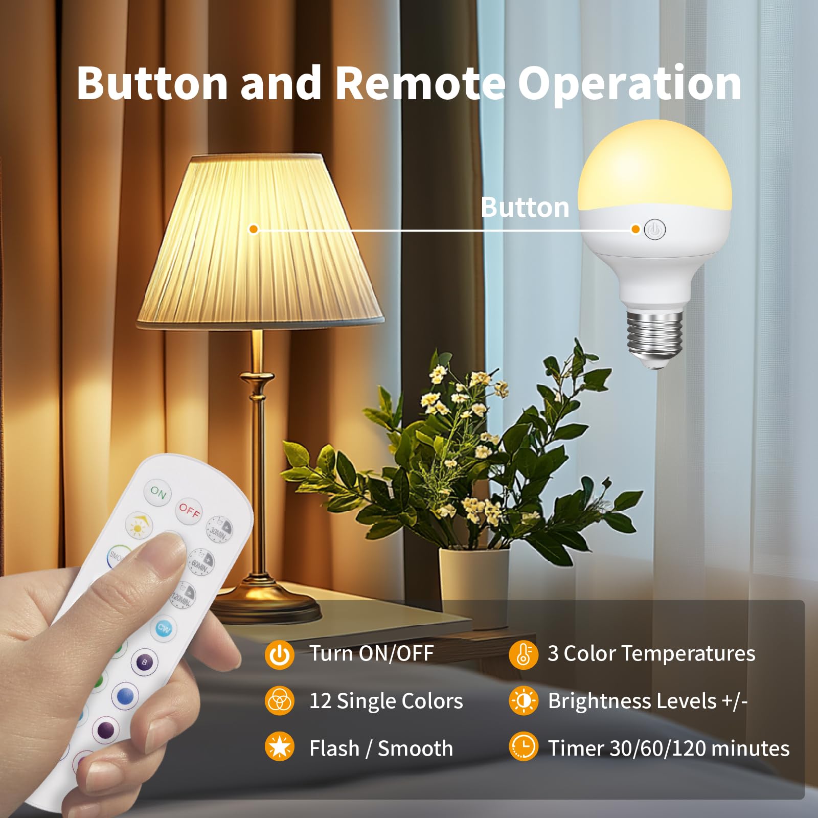 HISTAR dimmable white-temperature bulb with warm to cool options.