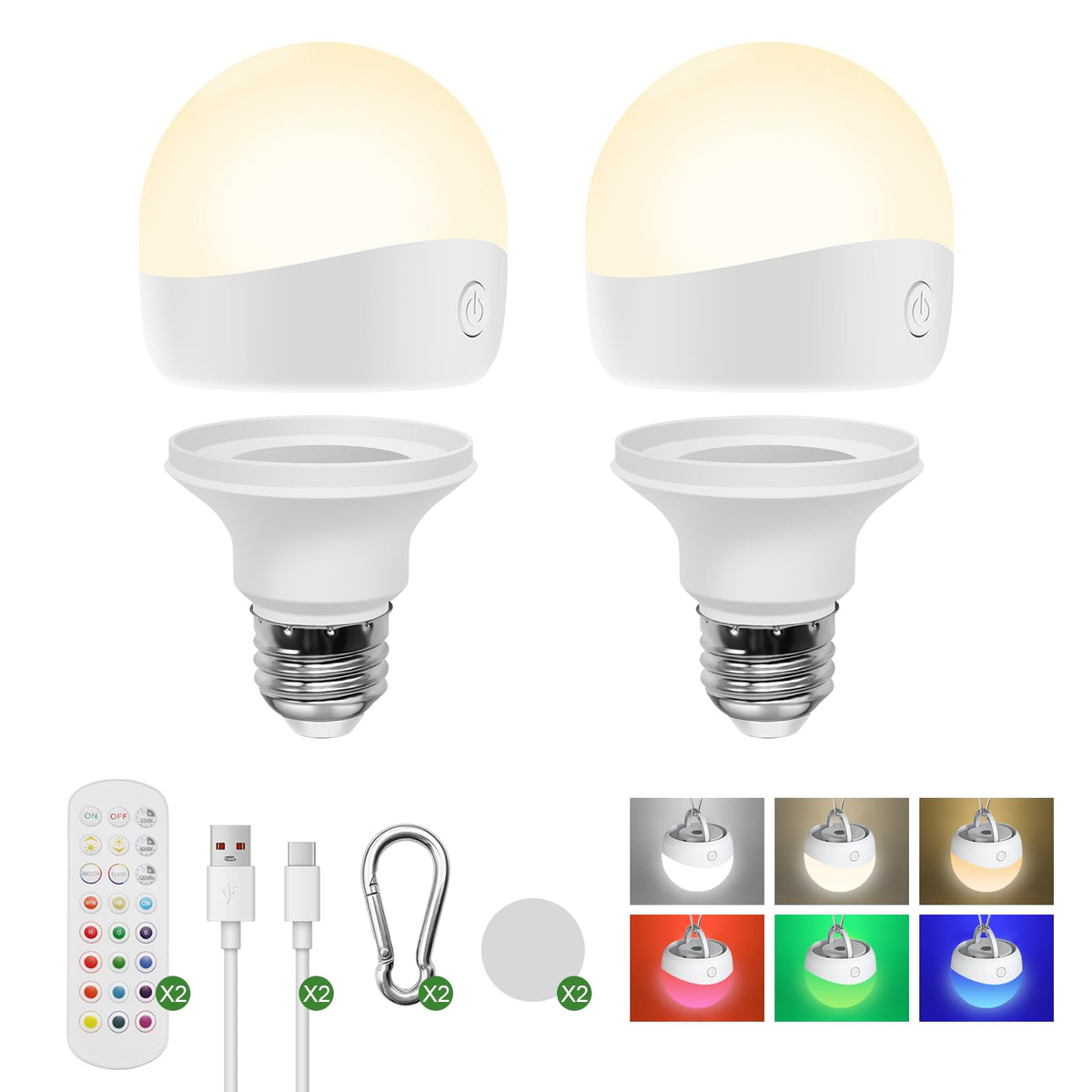 HISTAR rechargeable light bulb with remote for cordless lamp control.