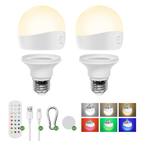HISTAR rechargeable light bulb with remote for cordless lamp control.