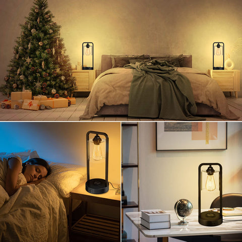 Hisweet sturdy bedside lamp with tool-free assembly for quick setup.