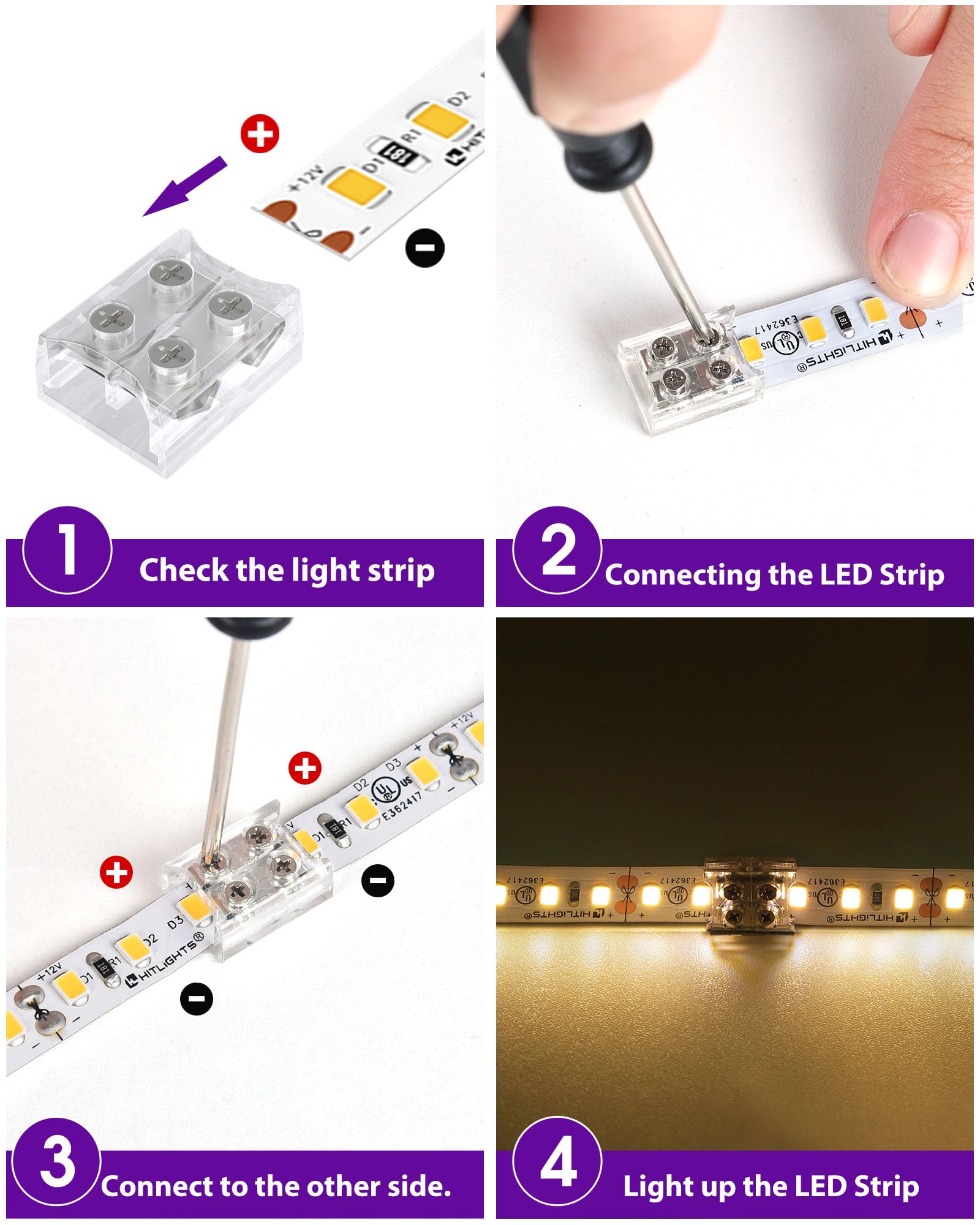 HitLights compatible with most 12V and 24V LED tapes