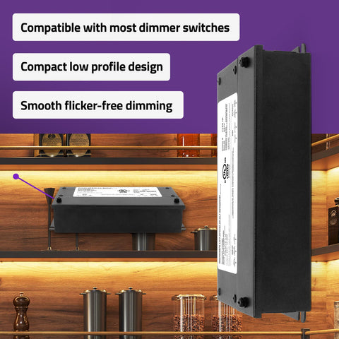 HitLights 24V dimmable driver side ports for easy wiring access.