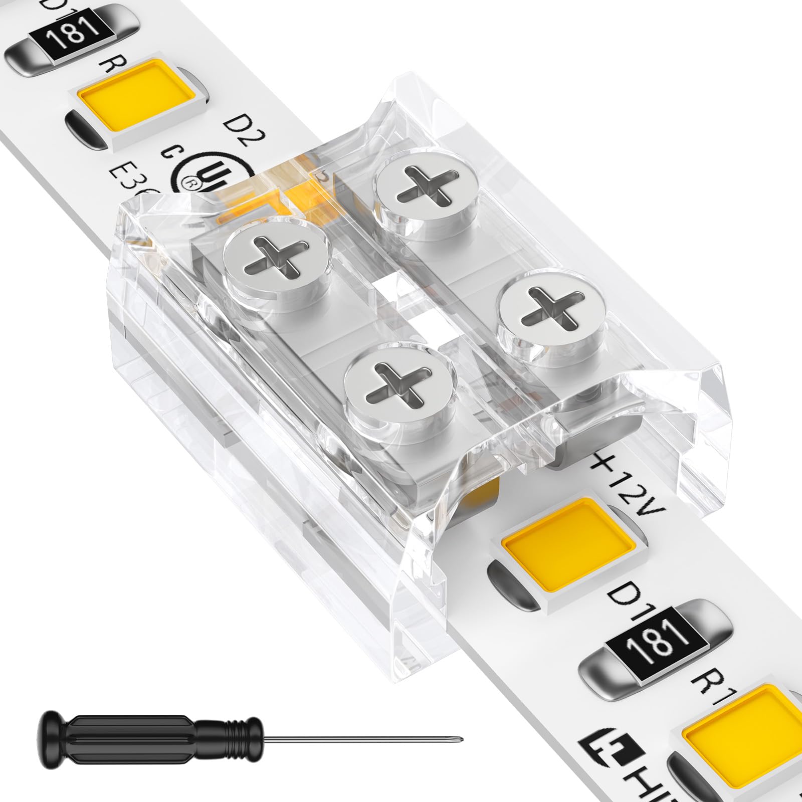 HitLights 26-pack 2-pin 10mm connector kit for quick LED strip expansion