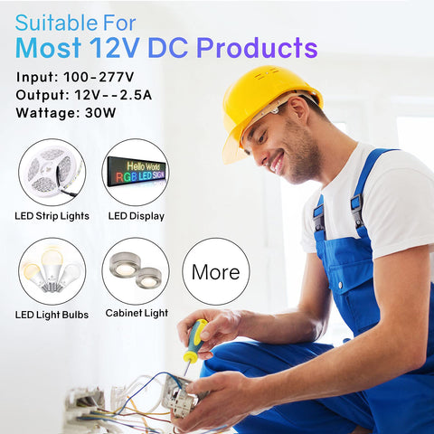 HitLights 30W dimmable LED driver in use with strip lighting