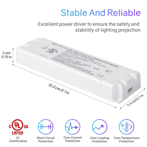 HitLights 30W dimmable LED driver removable AC cord included