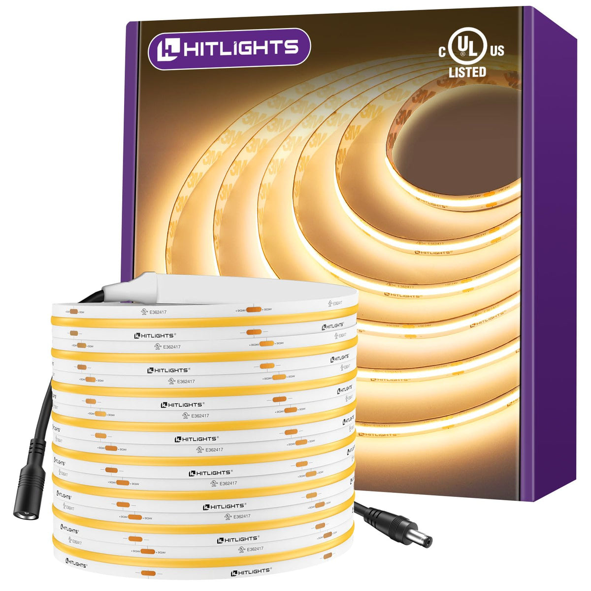 HitLights COB strip, warm white 16-4ft, delivers seamless light for kitchen accents.