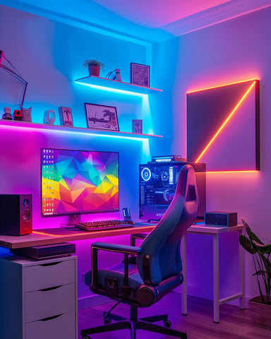 HitLights color options create moods with red, blue, green, yellow