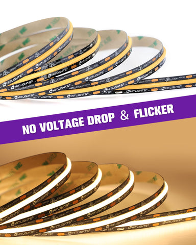 HitLights indoor IP30-rated strip ideal for kitchen and cabinet lighting.