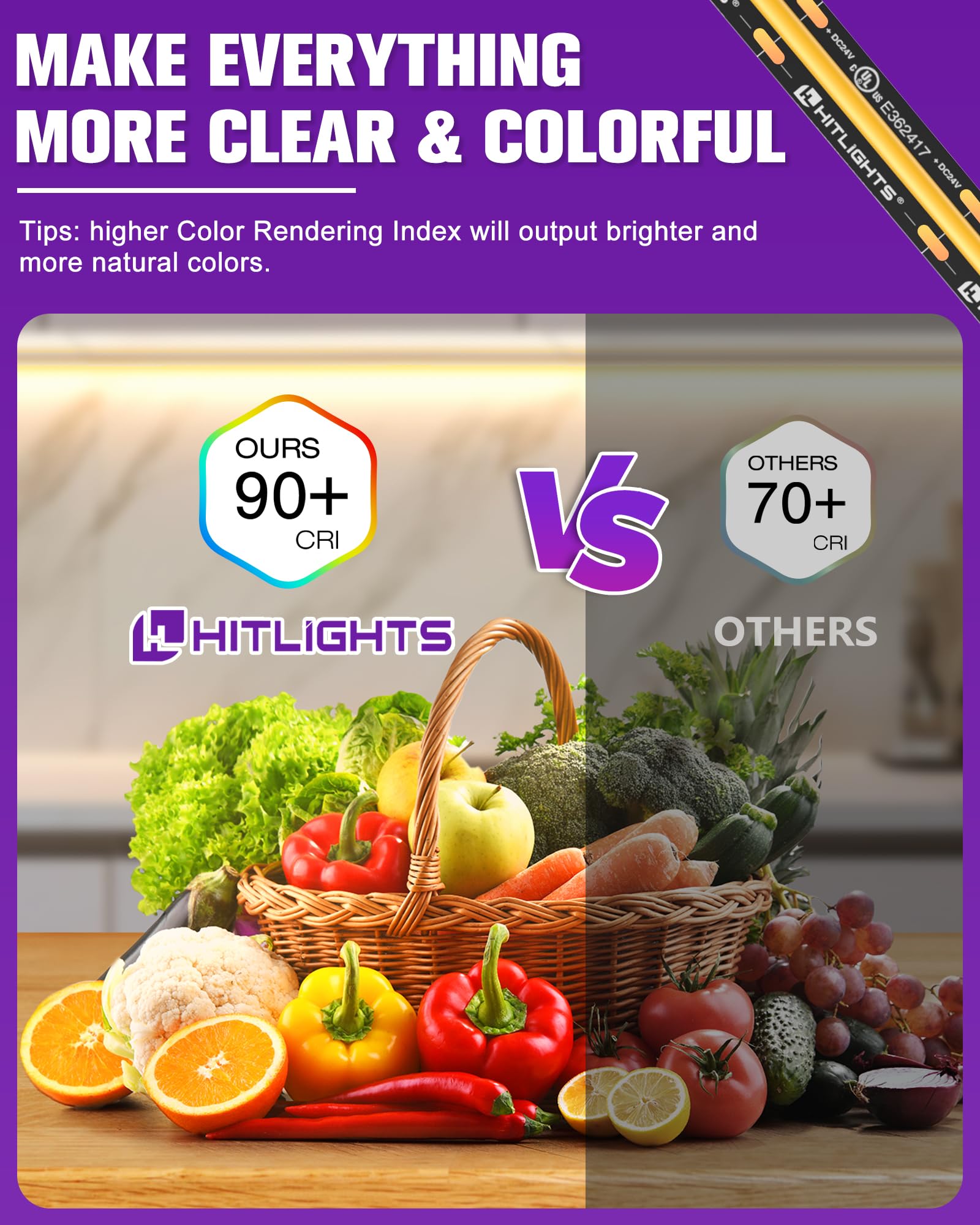 HitLights LED strip is dimmable and compatible with multiple control protocols.