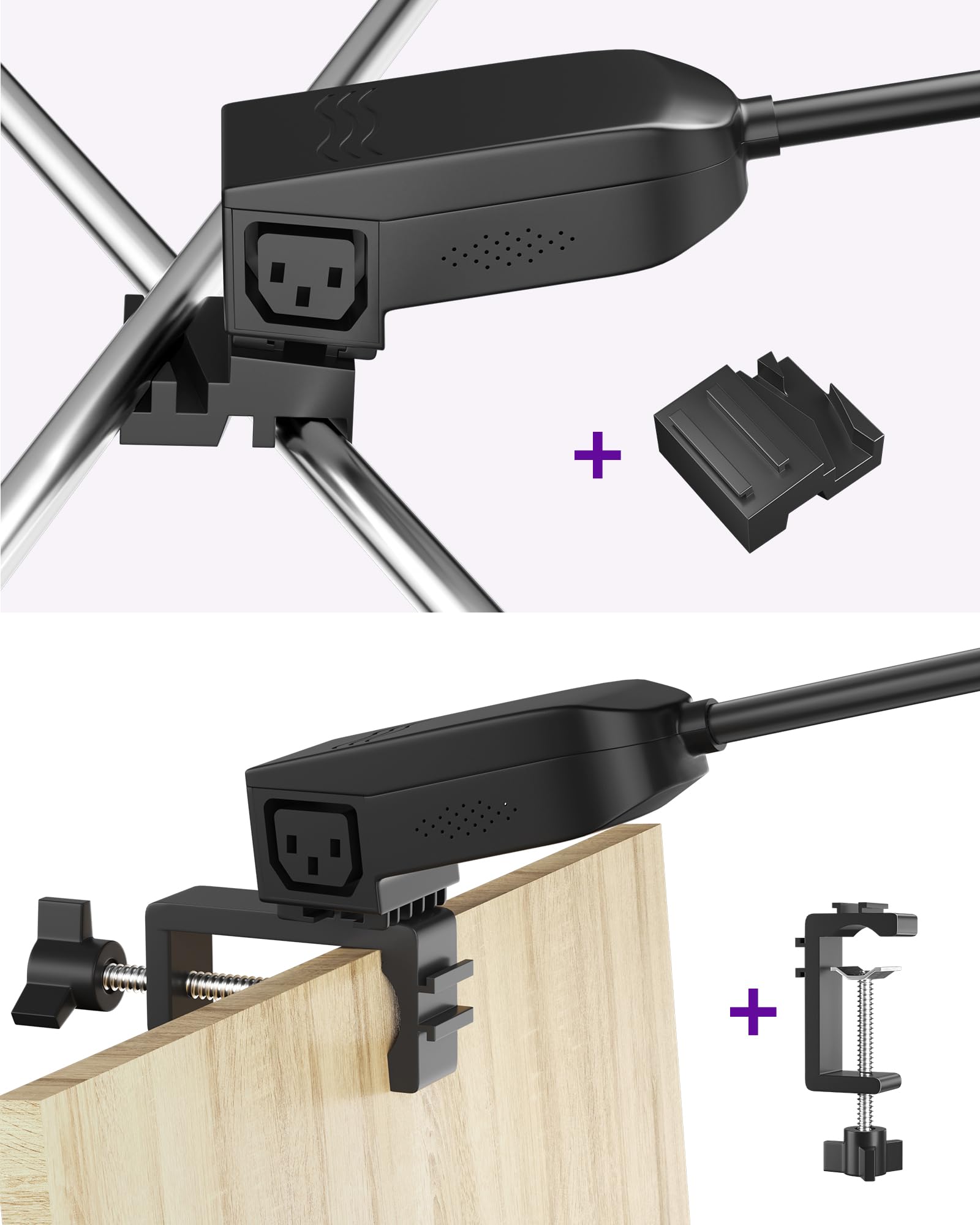 HitLights clamps secure the lights to stands for quick setup