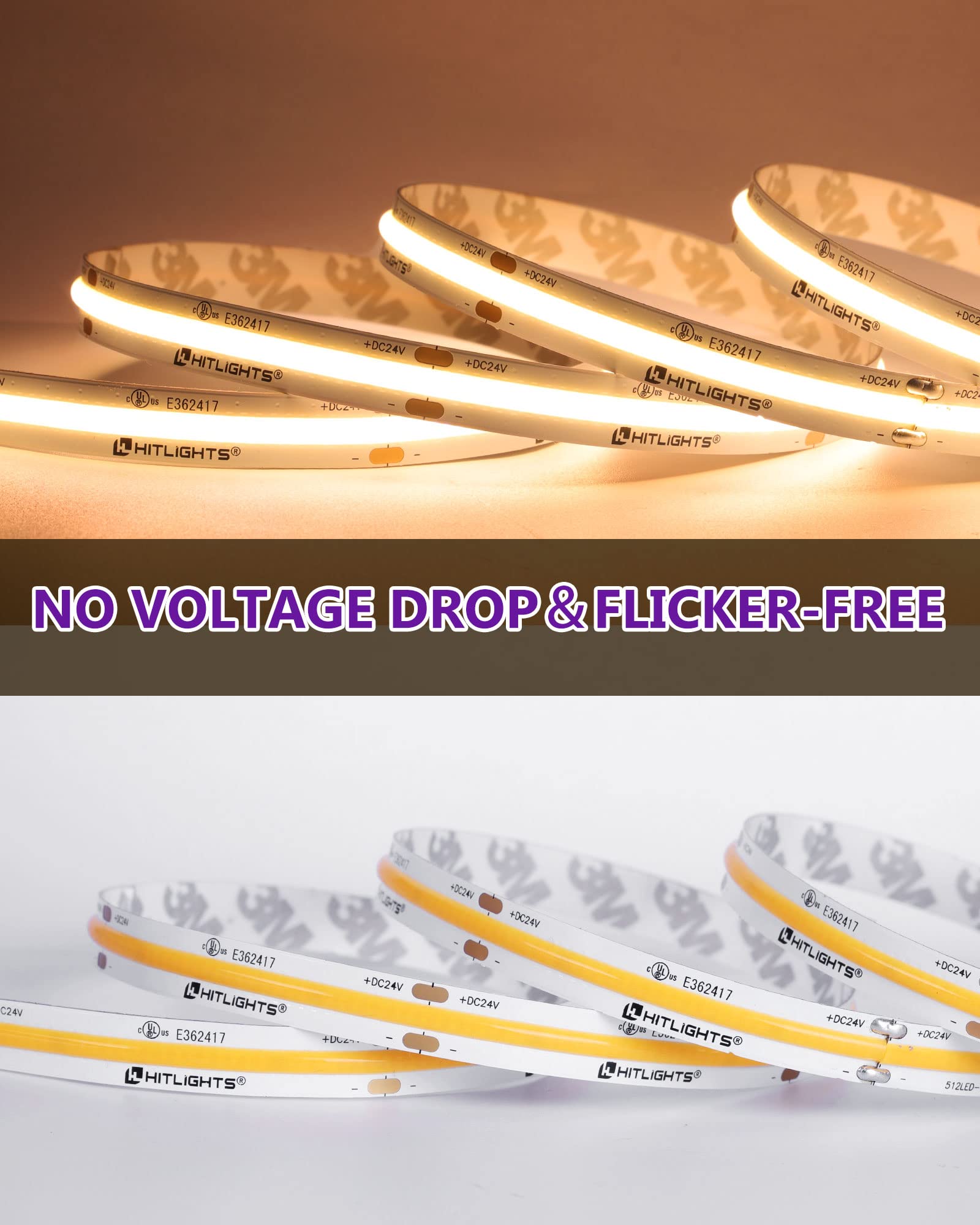 HitLights UL-listed strip with long lifespan supports reliable installations.