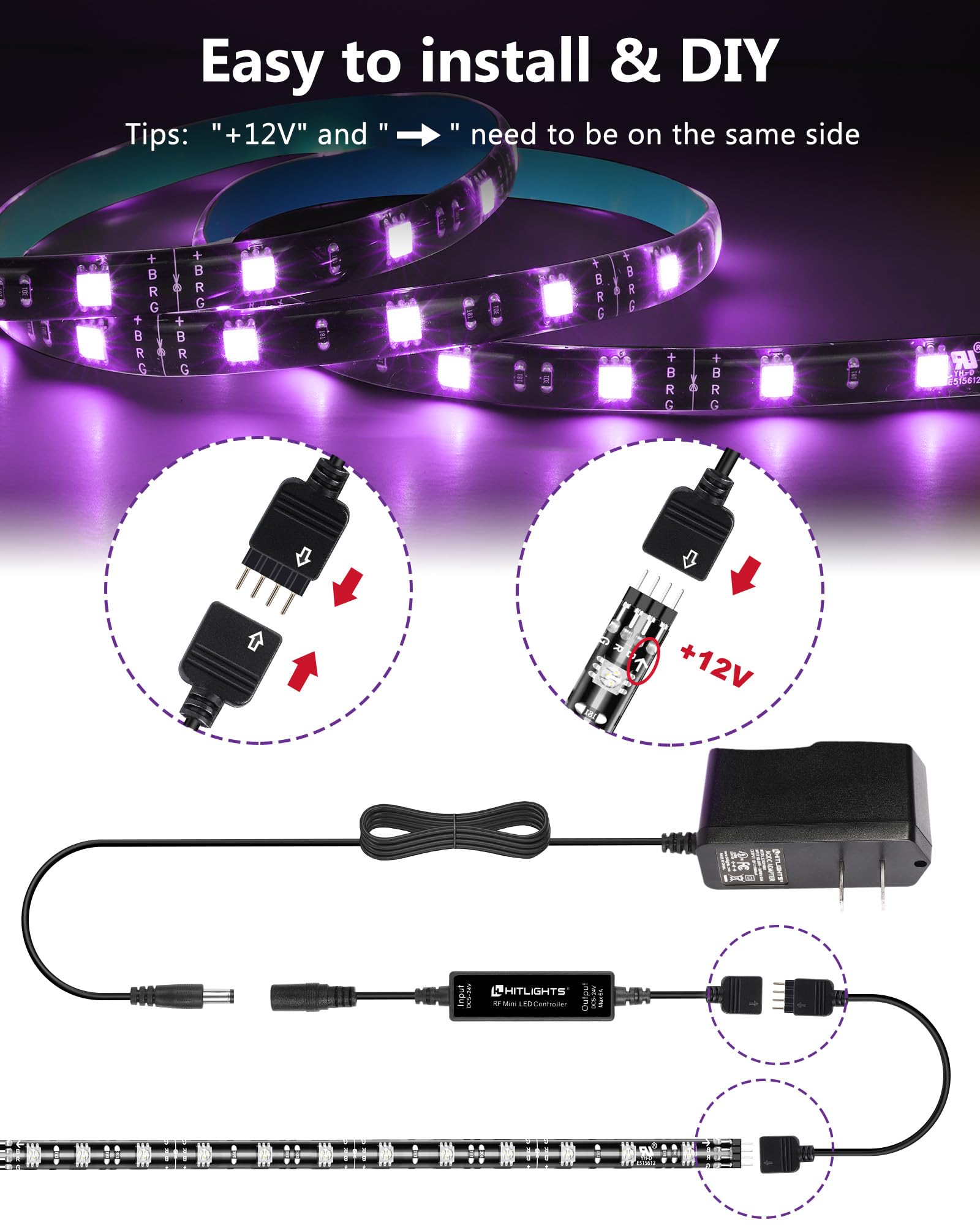 HitLights UL-listed power supply ensures safe, reliable operation