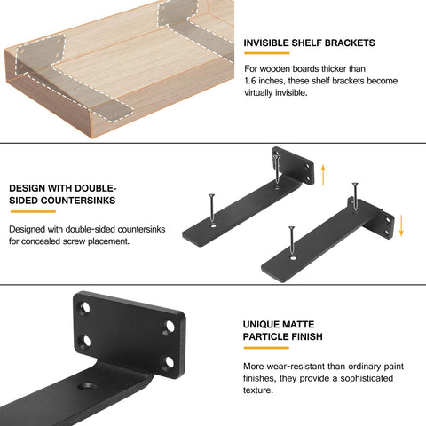 HITOMEN DIY wall-mounted shelf brackets ideal for kitchen, bath, and study