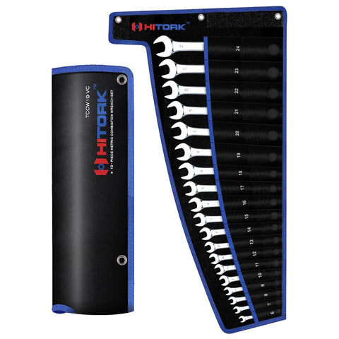 Hitork 19-piece metric wrench set with 6–24mm range for comprehensive home repairs.