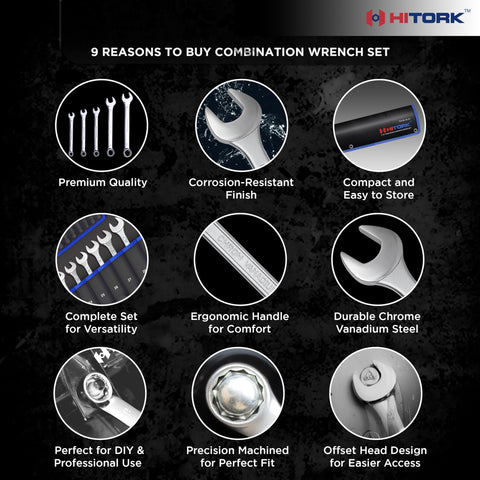 Hitork Cr-V steel with matte finish for rust resistance and durability.