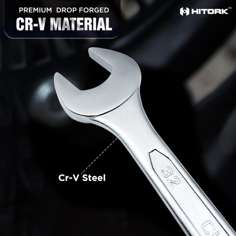 Hitork labeled roll-up pouch keeps wrenches organized and portable.