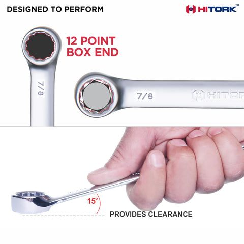 Hitork SAE wrench set covers sizes 1/4 to 7/8 inch for versatile repairs