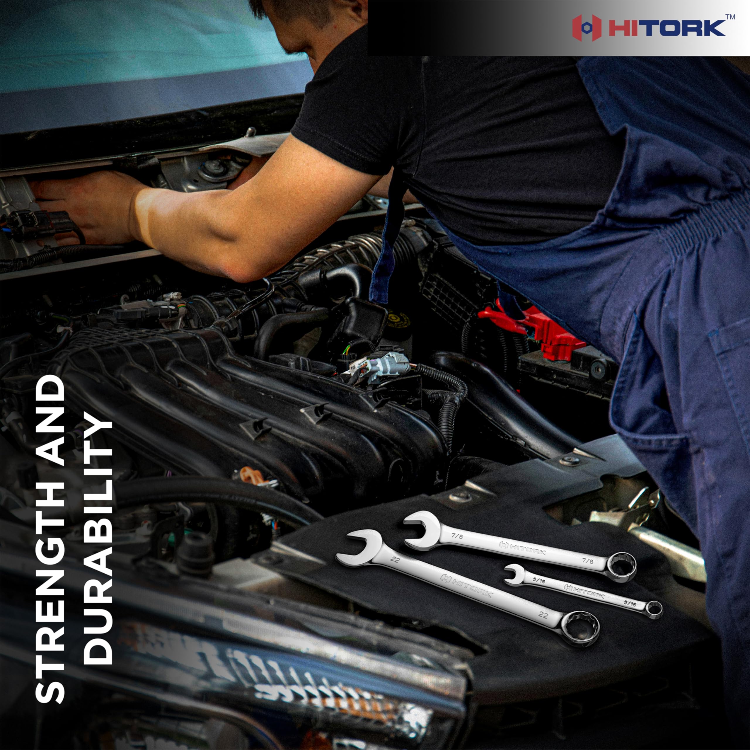 Hitork SAE wrench set designed for tight spaces and quick access on the job