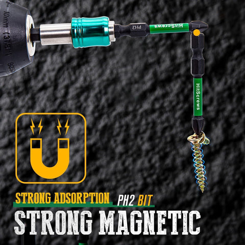 Hitscrews PH2 bit with 150mm reach for deep cabinet screws