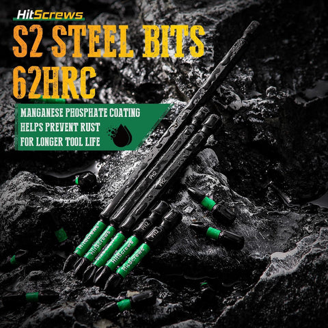 Hitscrews PH2 bit compatible with impact drivers for tough jobs