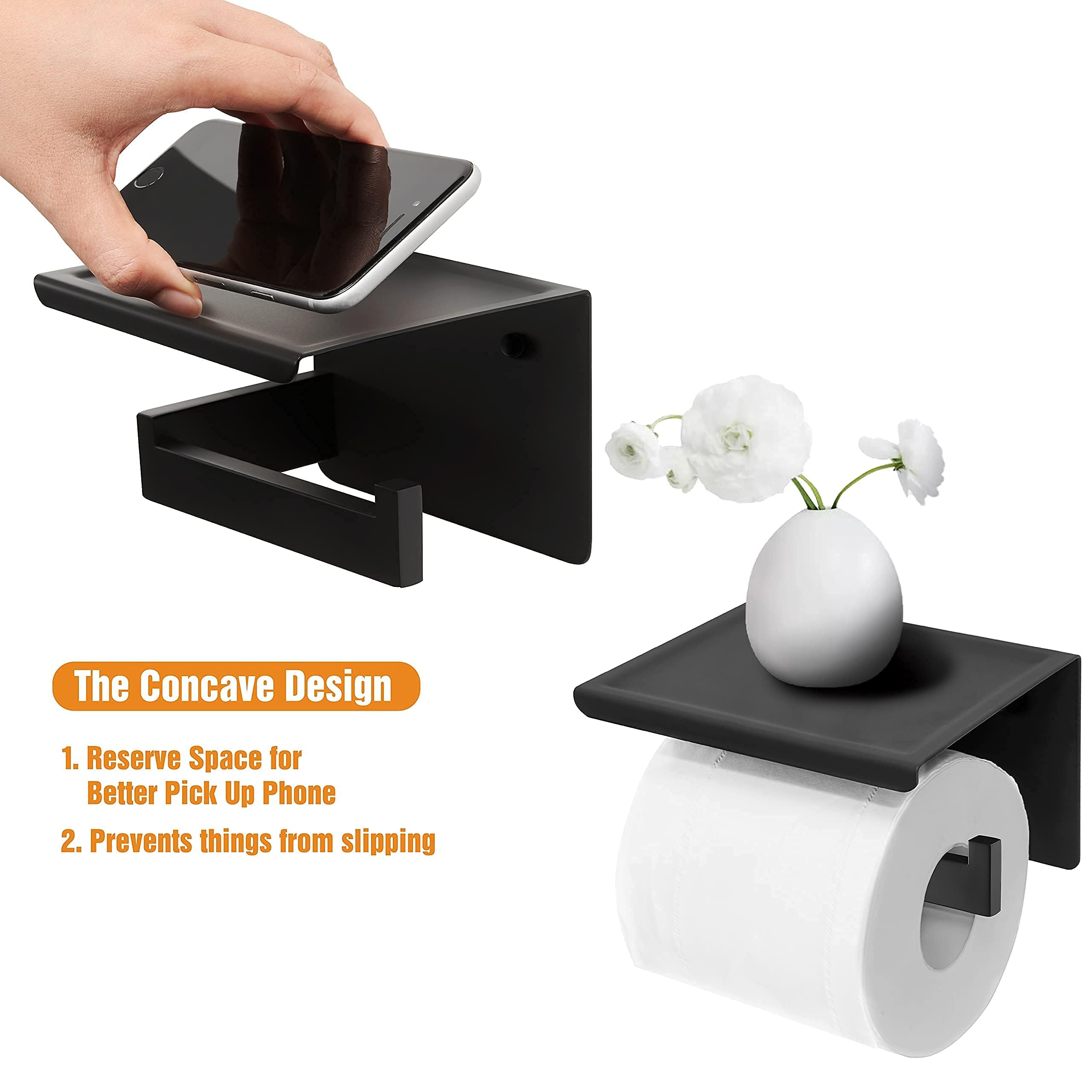 HITSLAM rotate-proof design stabilizes the toilet paper holder during use.