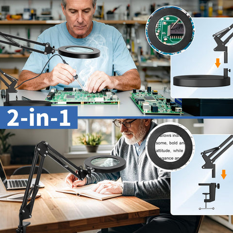 HITTI 10X magnifier illuminates three color modes for accurate color checks.