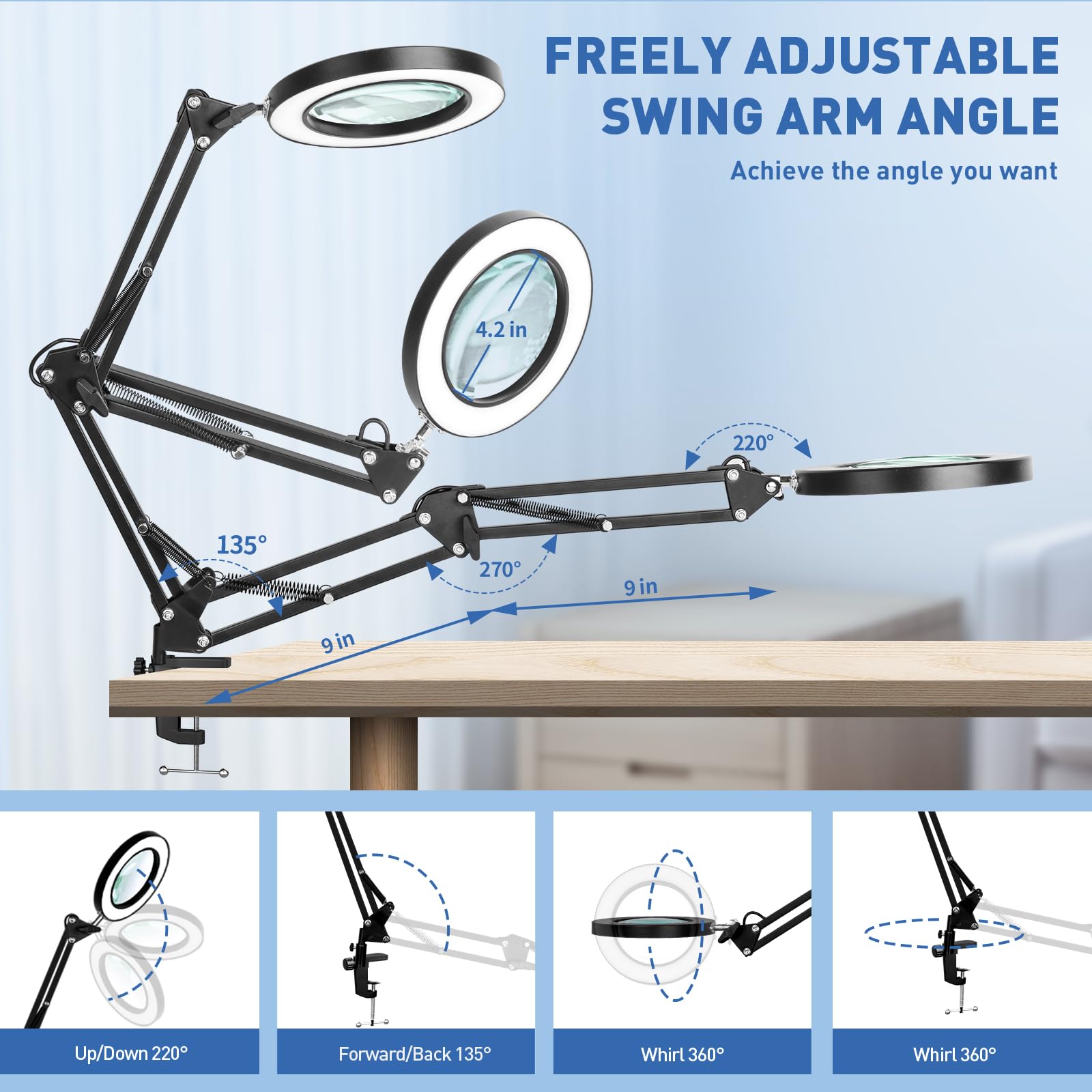 HITTI 9W energy-saving design provides bright, even lighting.