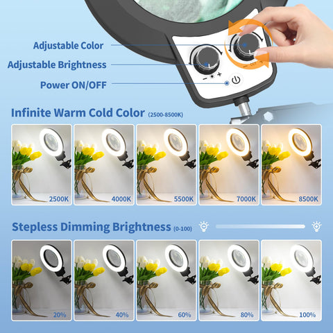 Hittti infinite color and brightness control for tailored lighting during crafts