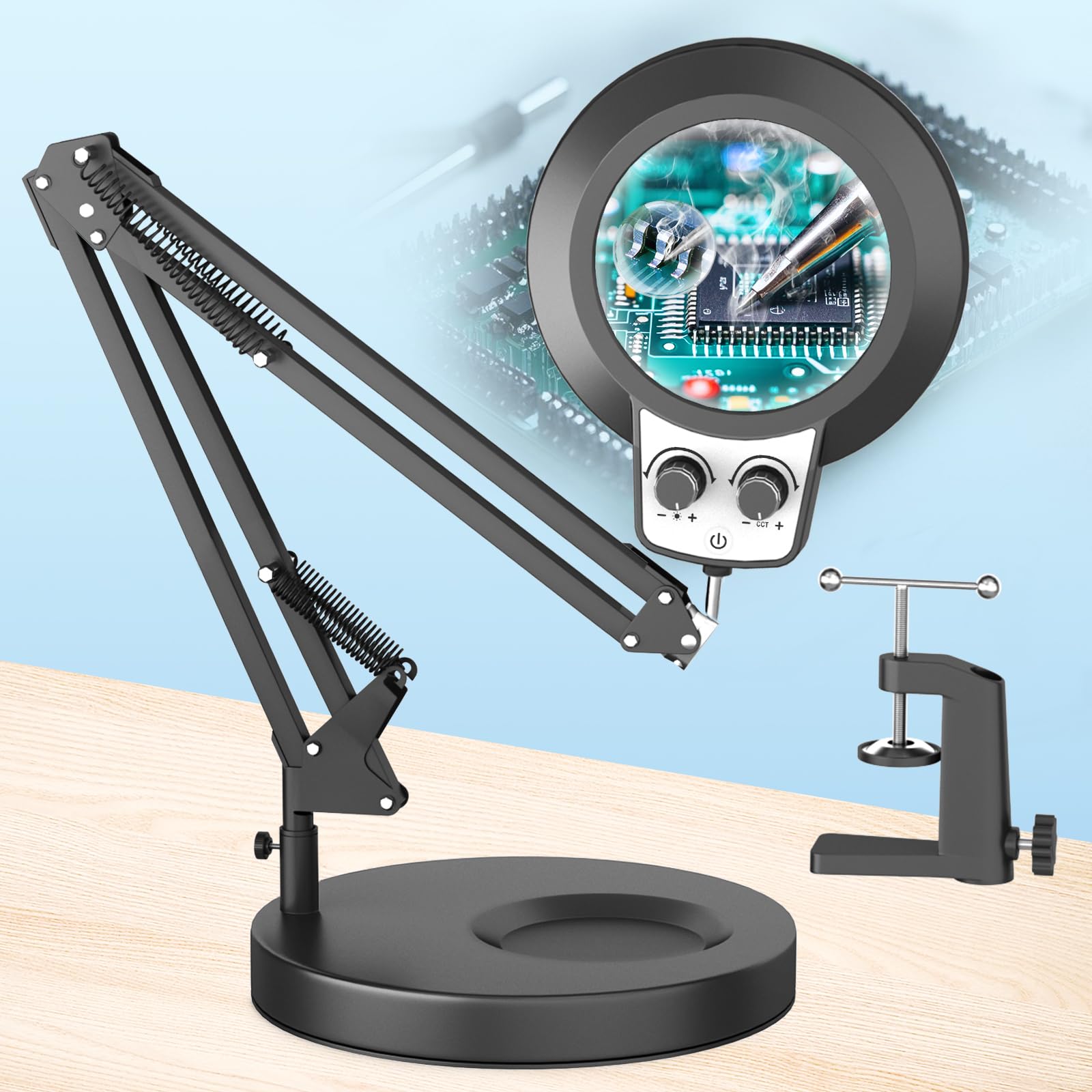 Hittti magnifying glass lens close-up showing 12x-30x clarity for precision work