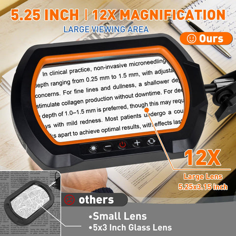 Hittti magnifier lamp with extended arm on desk setup for large projects.