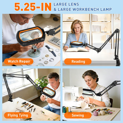 Hittti senior-friendly hands-free magnification for close-up tasks.