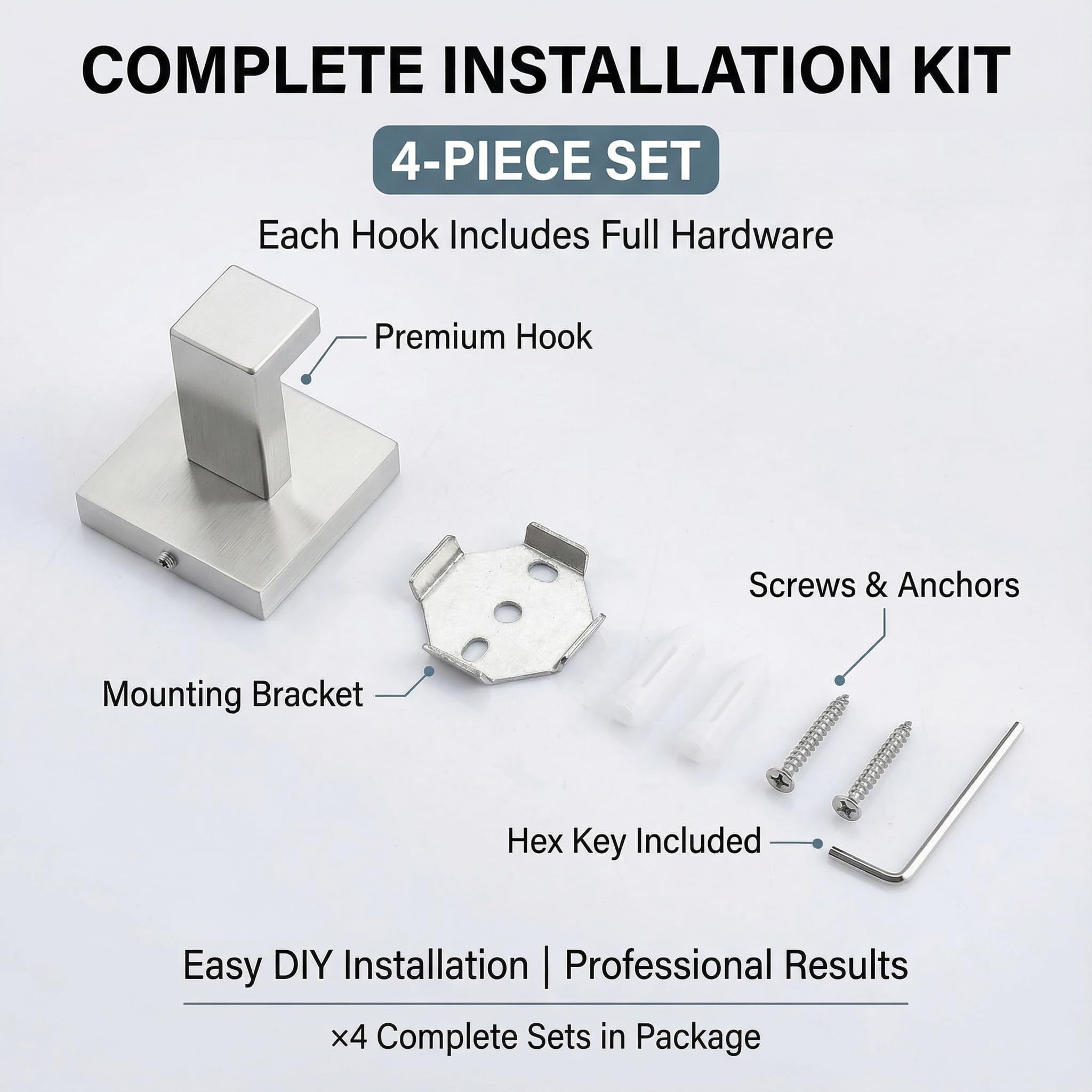 Hiuqixe modern towel hook set ideal for renovation projects.